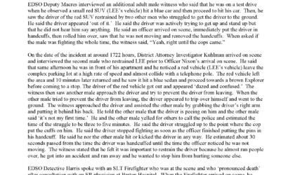 Review of Officer Involved Critical Incident – Lawrence Ray Lee